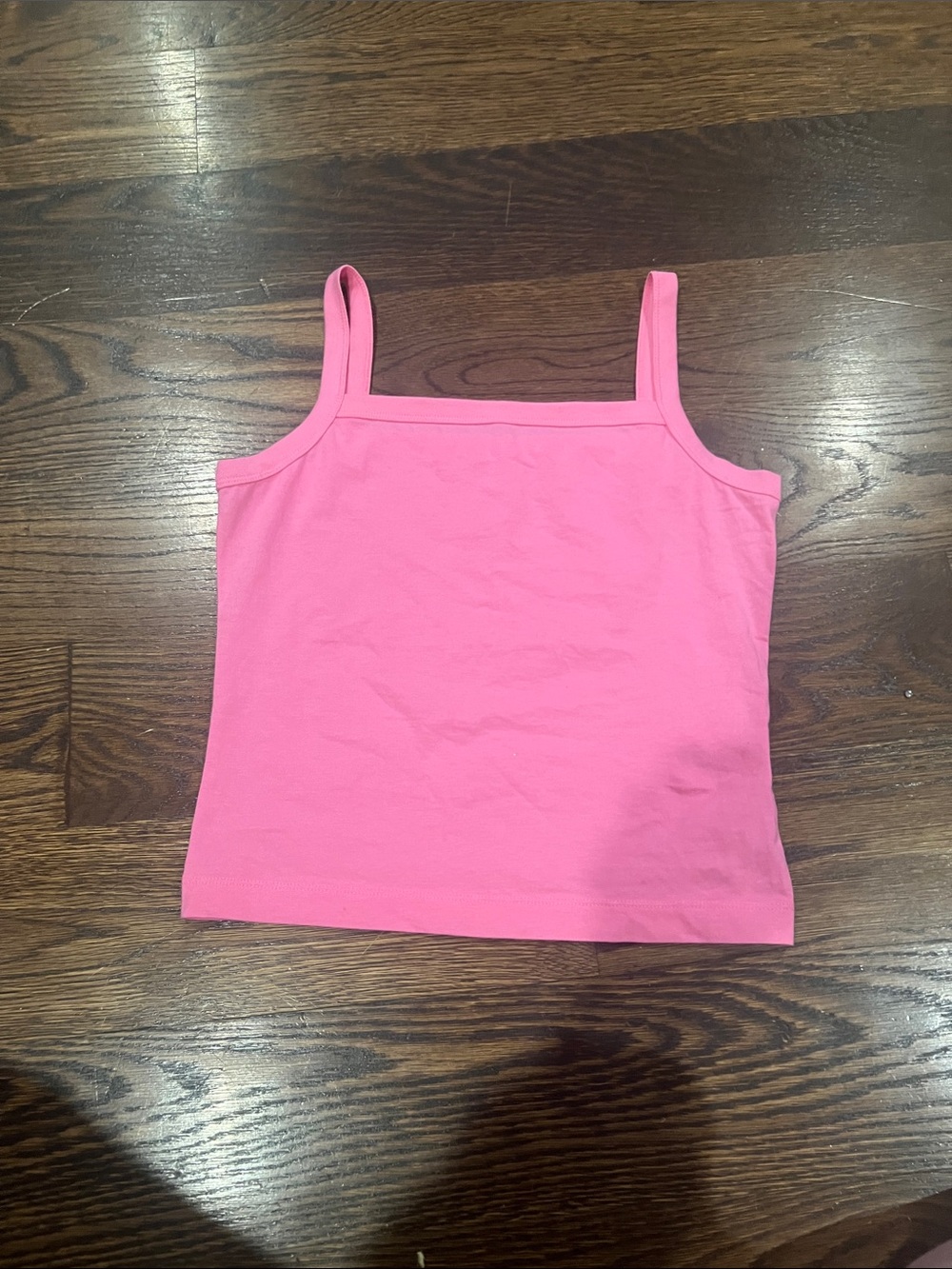 Everlane Hot Pink Square-Neck Tank Top